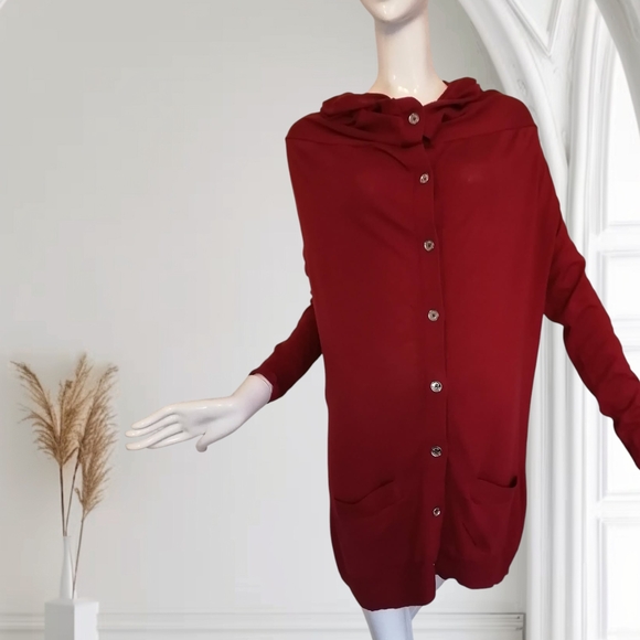 MICHAEL Michael Kors Sweaters - MICHAEL Michael Kors Burgundy Button-Up Cardigan